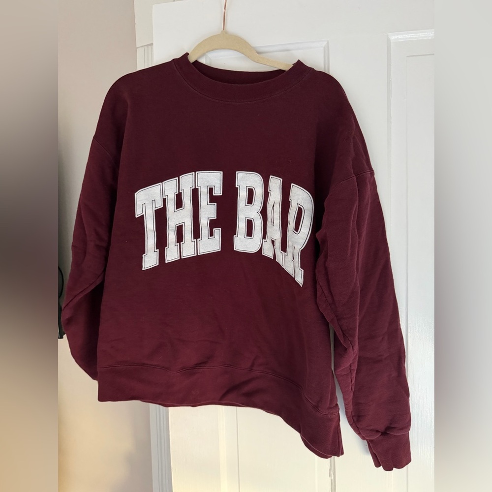 THE BAR VARSITY SWEATSHIRT MAROON SZ LARGE - Picture 2 of 4